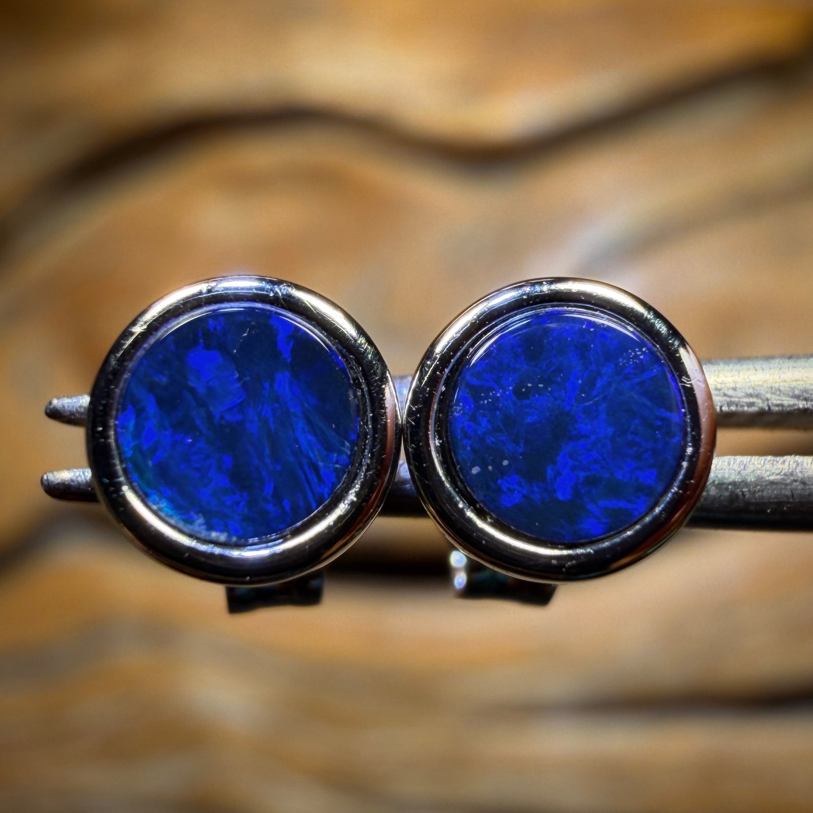 Sterling Silver - Australian Boulder Opal Doublet Stud Earrings