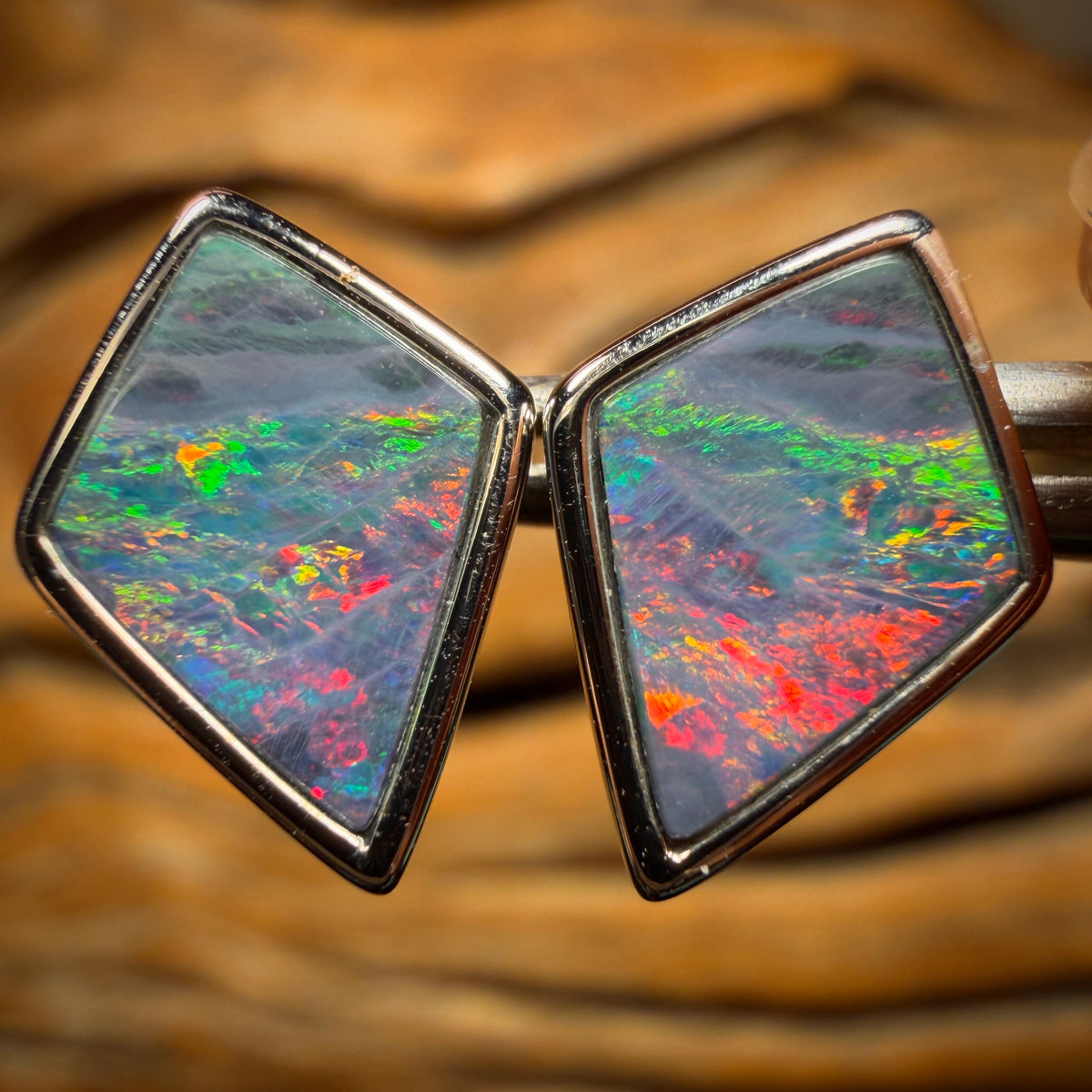 Sterling Silver - Australian Boulder Opal Doublet Stud Earrings