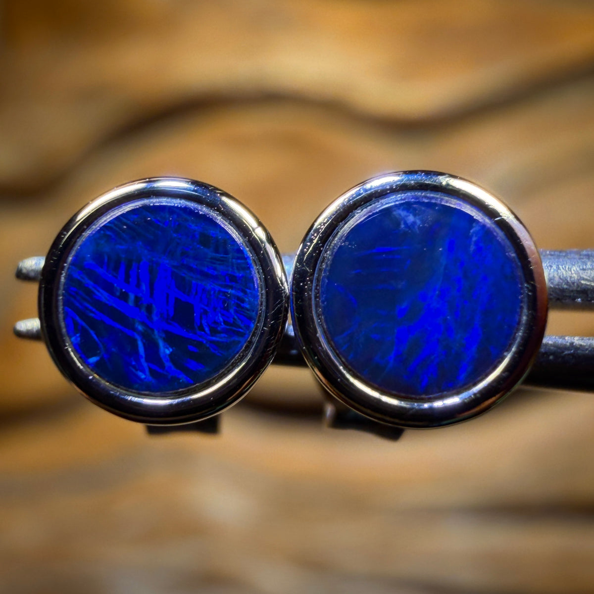 Sterling Silver - Australian Boulder Opal Doublet Stud Earrings