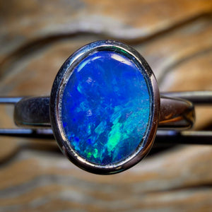 Sterling Silver - Australian Opal Doublet Ring