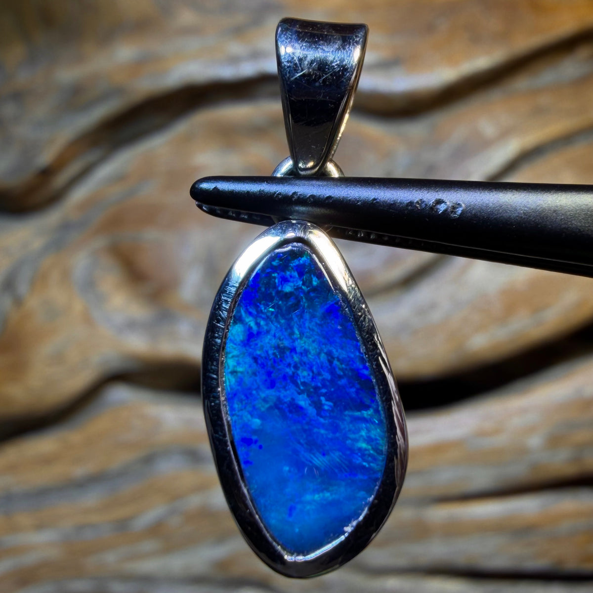 Sterling Silver - Lightning Ridge Opal Doublet Pendant