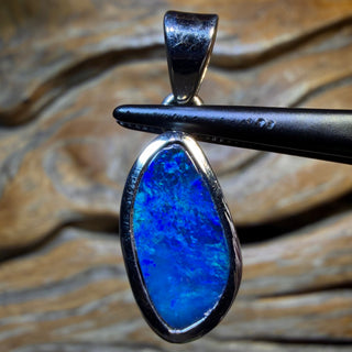 Sterling Silver - Lightning Ridge Opal Doublet Pendant