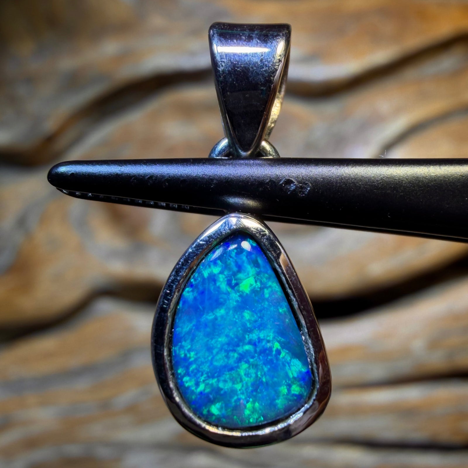Sterling Silver - Lightning Ridge Opal Doublet Pendant