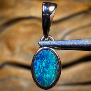 Sterling Silver - Queensland Boulder Opal Doublet Pendant