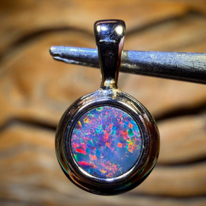 Sterling Silver - Queensland Boulder Opal Doublet Pendant