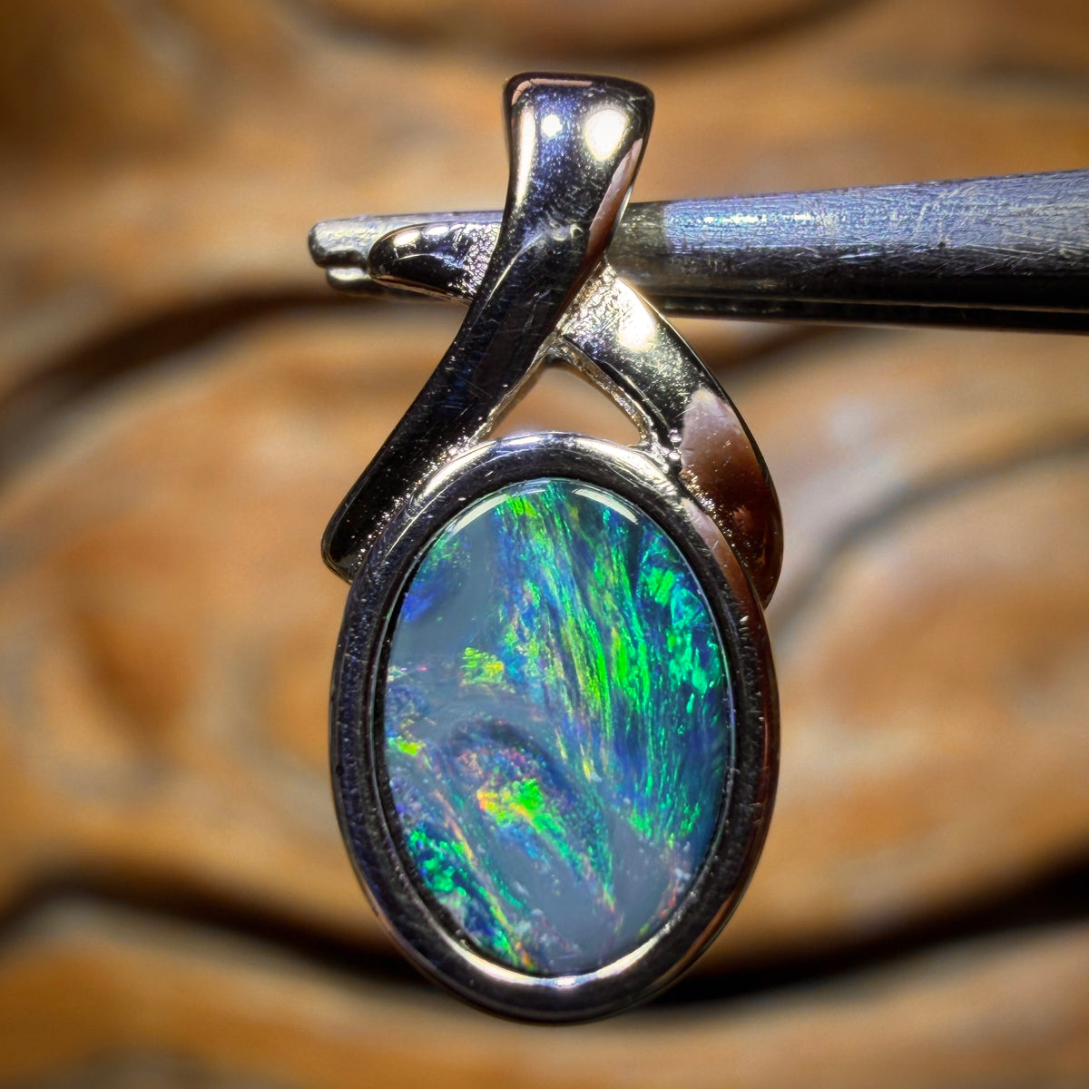 Sterling Silver - Queensland Boulder Opal Doublet Pendant