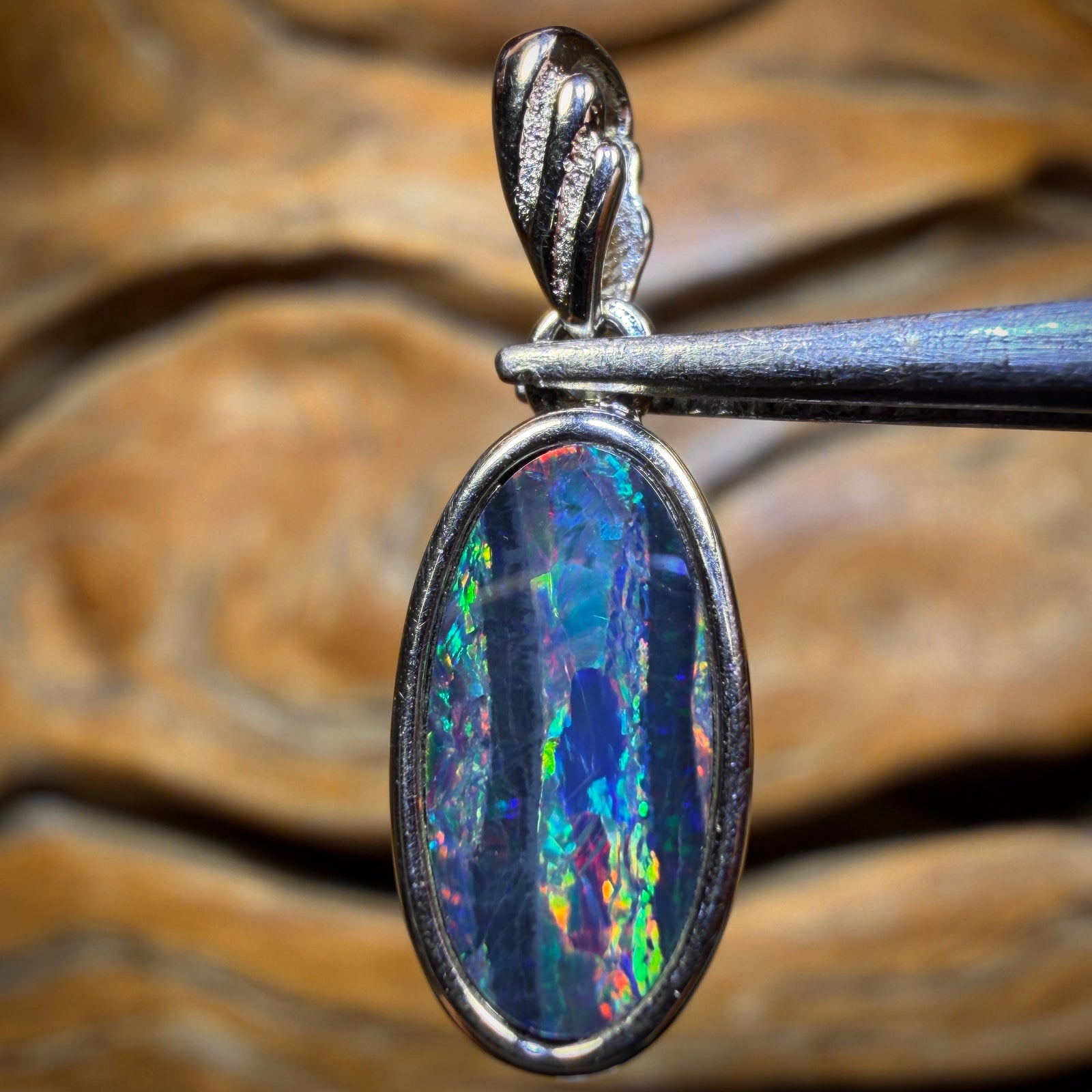 Sterling Silver - Queensland Boulder Opal Doublet Pendant