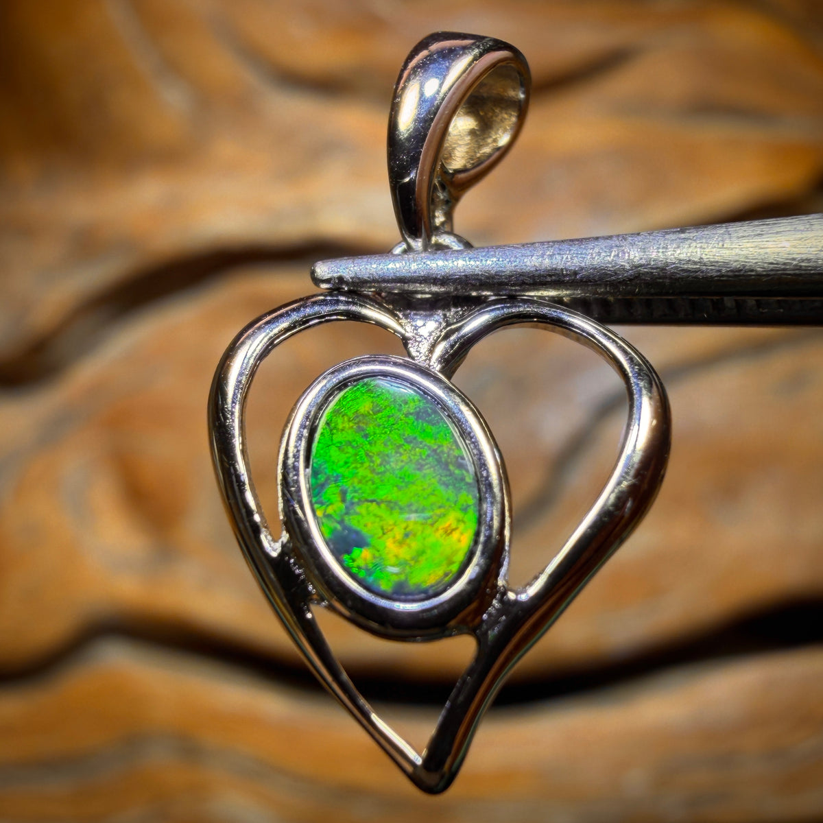 Sterling Silver - Queensland Boulder Opal Doublet Pendant
