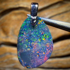 Sterling Silver - Queensland Boulder Opal Doublet Pendant