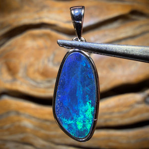 Sterling Silver - Queensland Boulder Opal Doublet Pendant