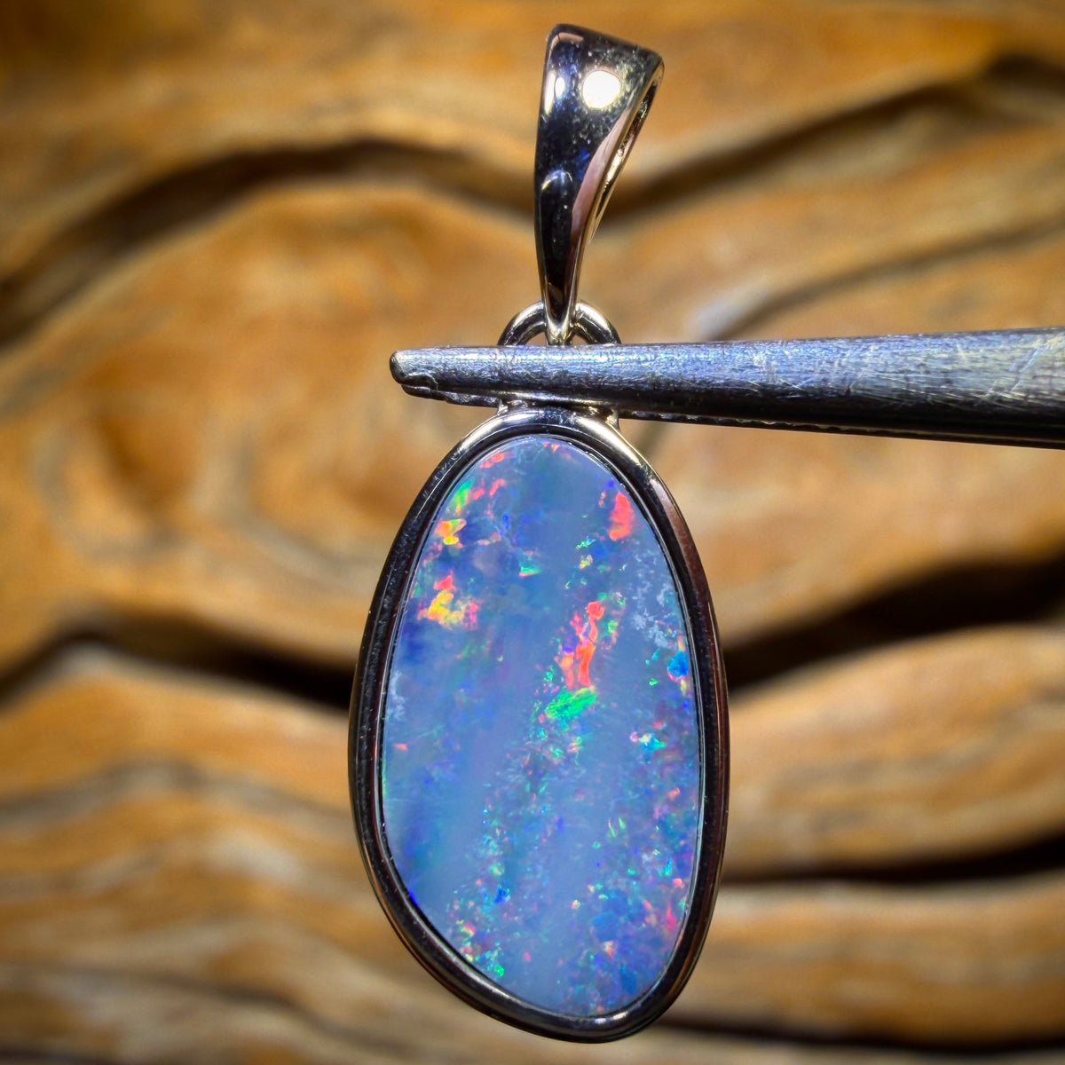 Sterling Silver - Queensland Boulder Opal Doublet Pendant