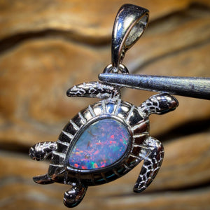 Sterling Silver - Queensland Boulder Opal Doublet Pendant