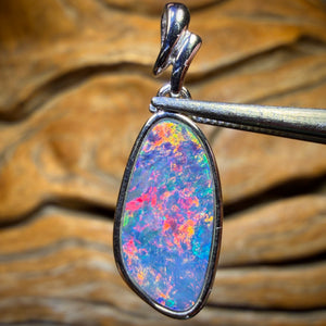 Sterling Silver - Queensland Boulder Opal Doublet Pendant