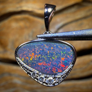 Sterling Silver - Queensland Boulder Opal Doublet Pendant
