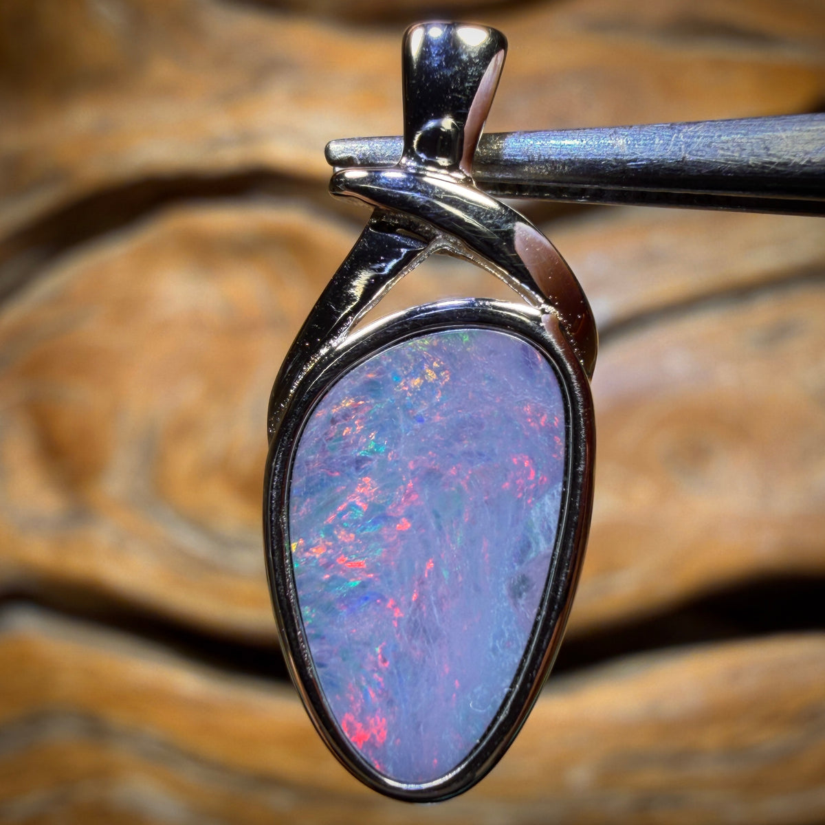 Sterling Silver - Queensland Boulder Opal Doublet Pendant
