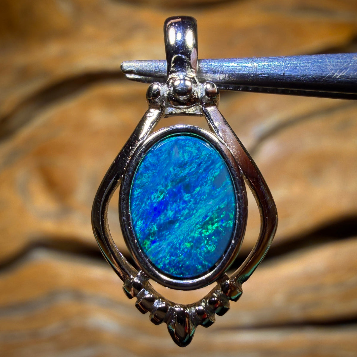 Sterling Silver - Queensland Boulder Opal Doublet Pendant