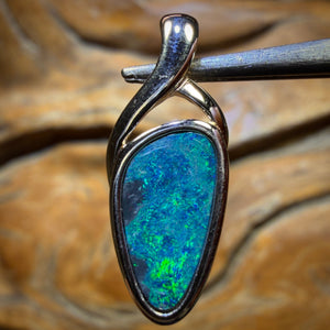 Sterling Silver - Queensland Boulder Opal Doublet Pendant