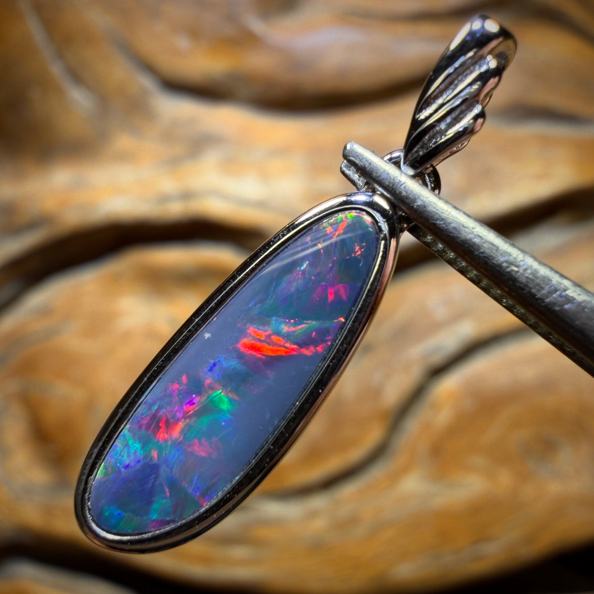 Sterling Silver - Queensland Boulder Opal Doublet Pendant
