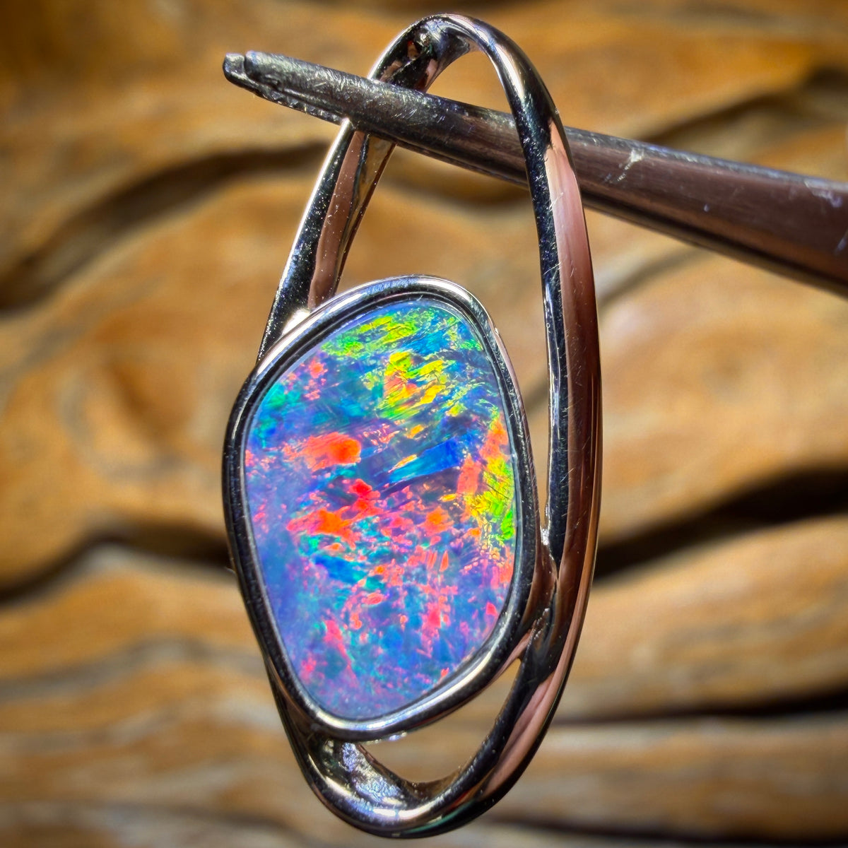 Sterling Silver - Queensland Boulder Opal Doublet Pendant