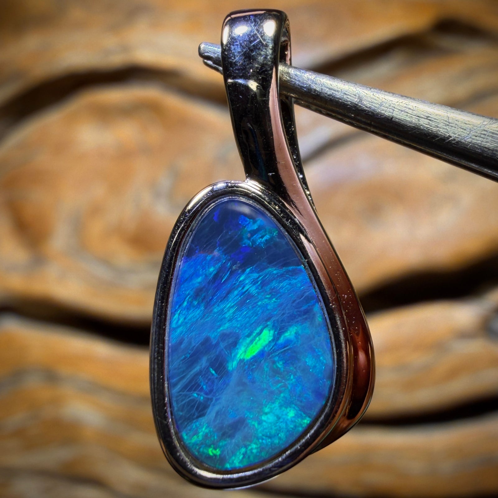 Sterling Silver - Queensland Boulder Opal Doublet Pendant