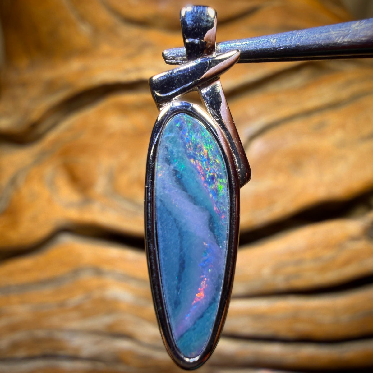 Sterling Silver - Queensland Boulder Opal Doublet Pendant