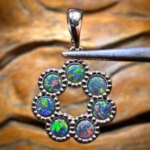 Sterling Silver - Queensland Boulder Opal Doublet Pendant