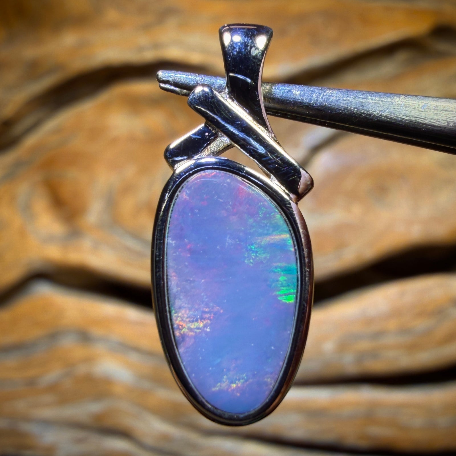 Sterling Silver - Queensland Boulder Opal Doublet Pendant