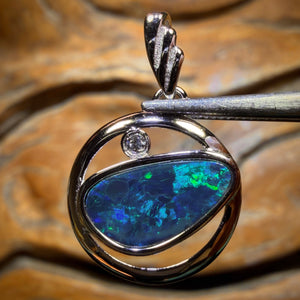 Sterling Silver - Queensland Boulder Opal Doublet Pendant