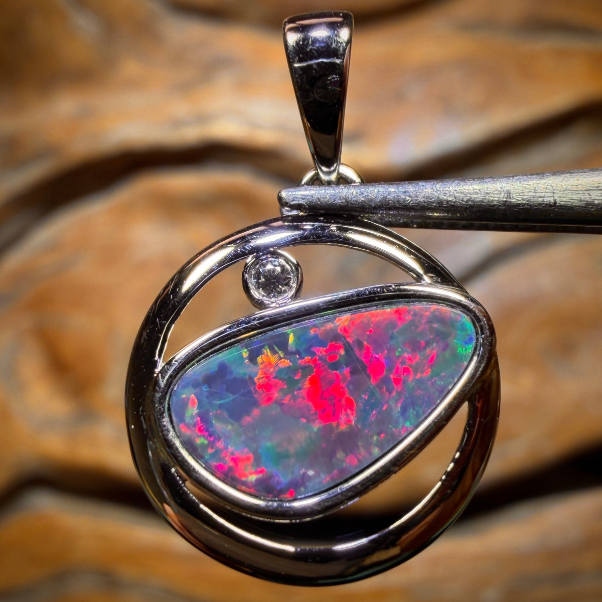 Sterling Silver - Queensland Boulder Opal Doublet Pendant