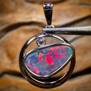 Sterling Silver - Queensland Boulder Opal Doublet Pendant
