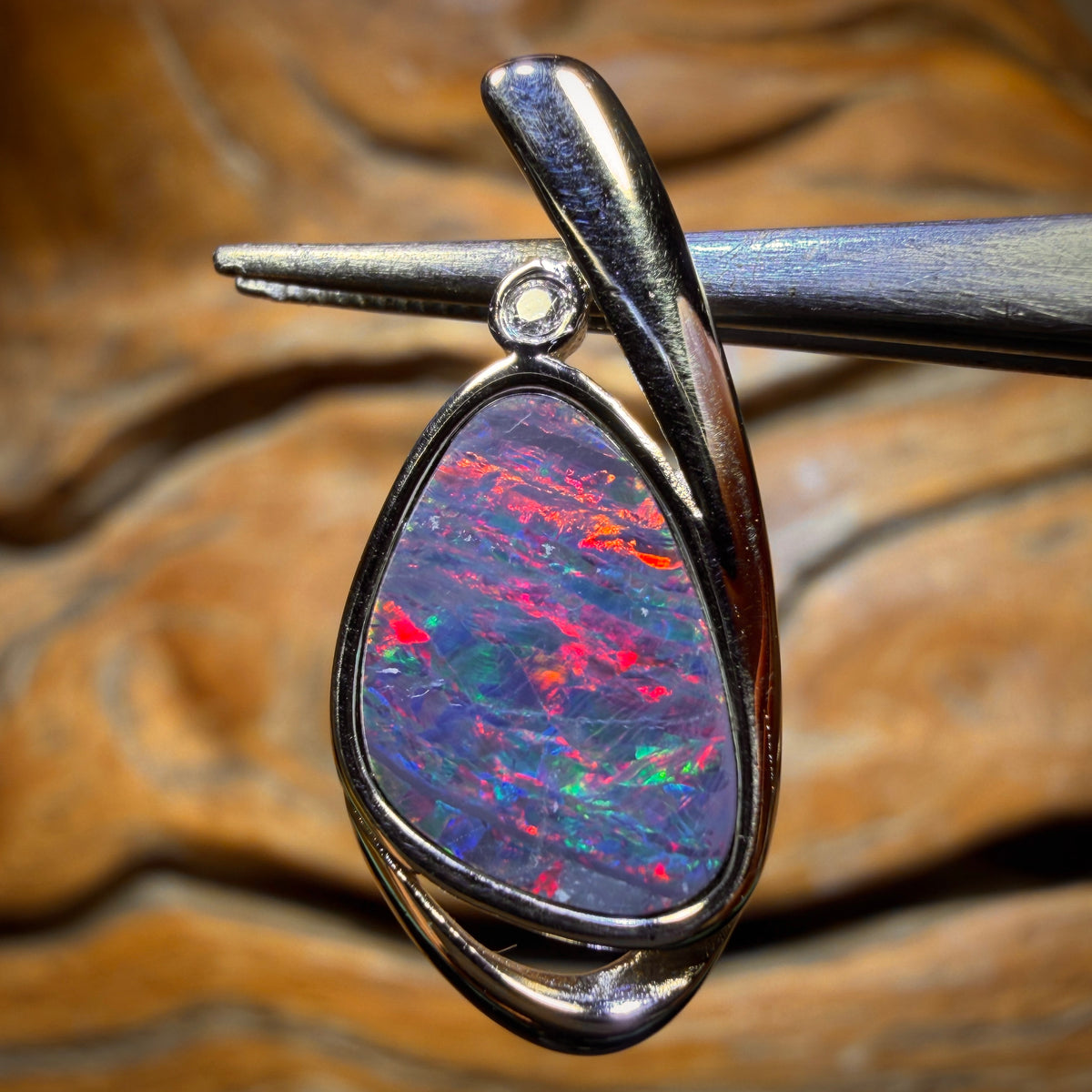 Sterling Silver - Queensland Boulder Opal Doublet Pendant