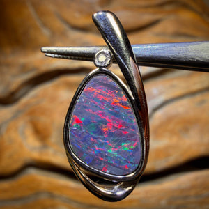 Sterling Silver - Queensland Boulder Opal Doublet Pendant
