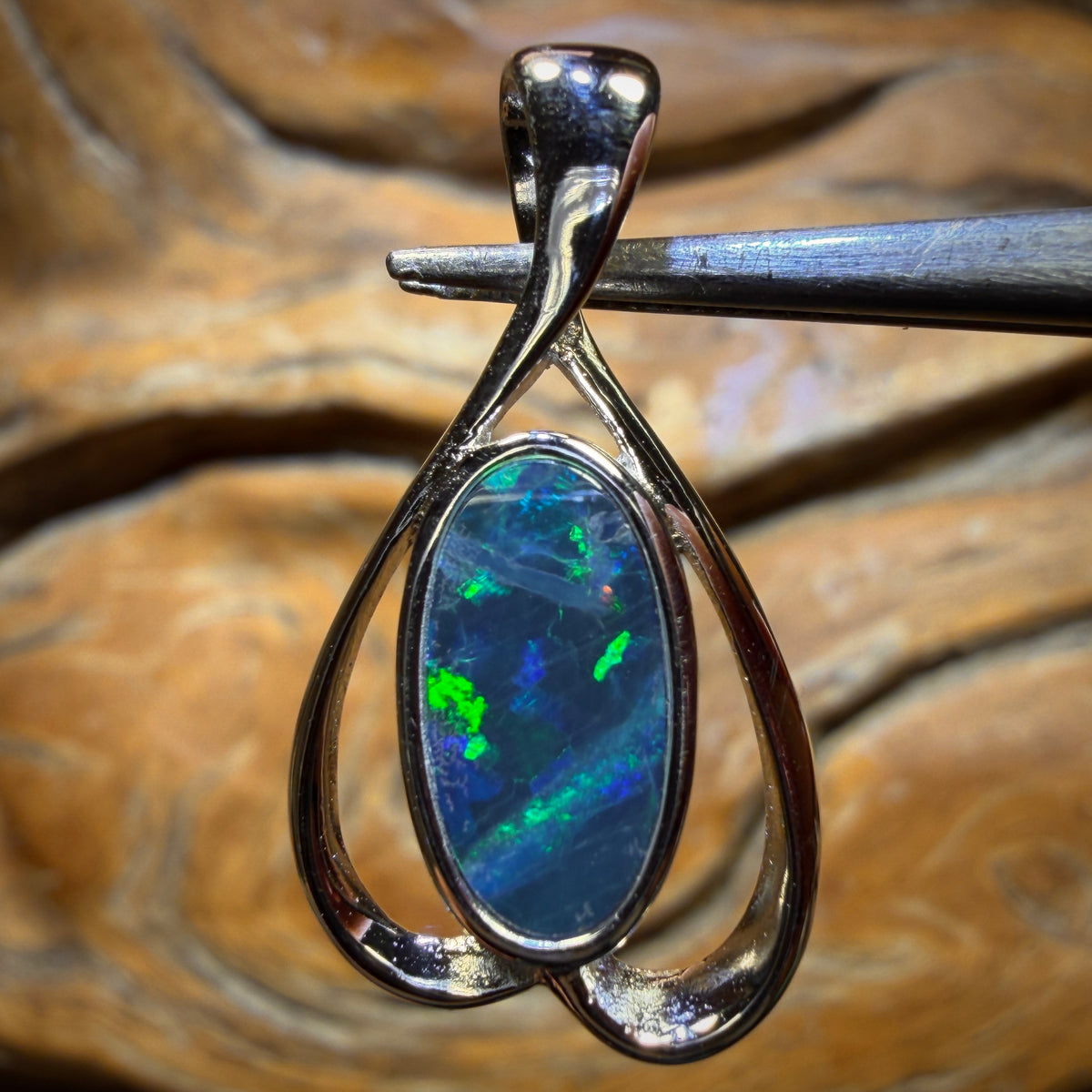 Sterling Silver - Queensland Boulder Opal Doublet Pendant