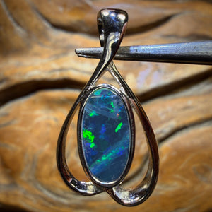 Sterling Silver - Queensland Boulder Opal Doublet Pendant