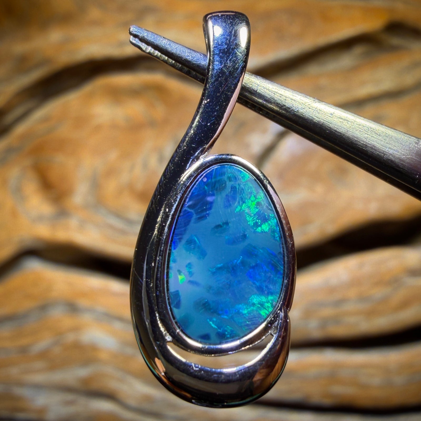 Sterling Silver - Queensland Boulder Opal Doublet Pendant
