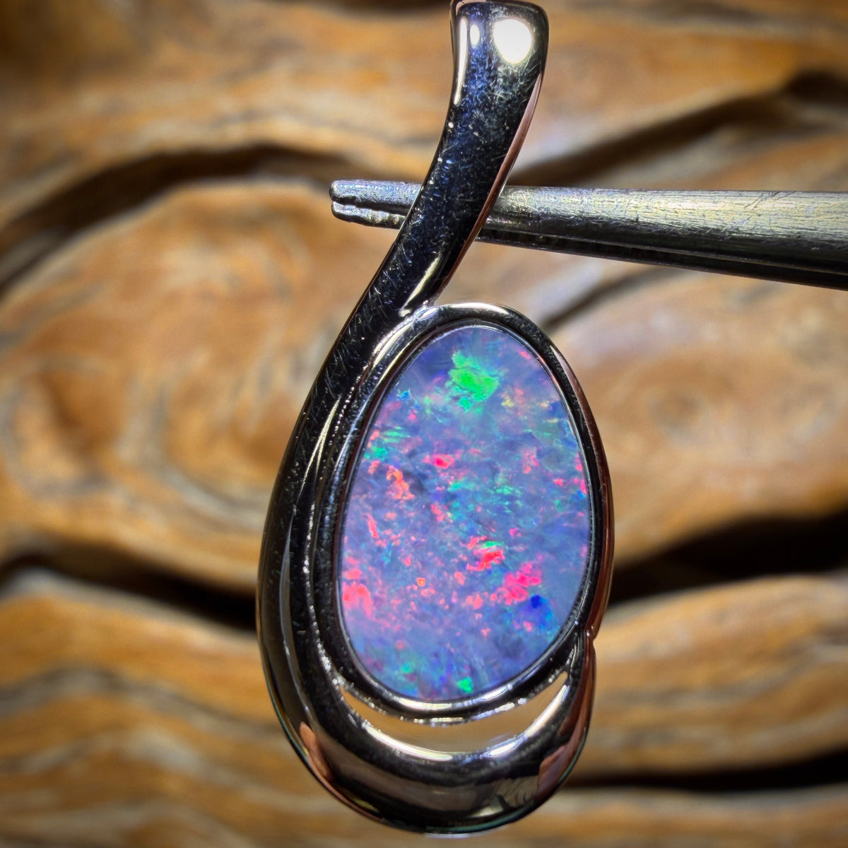 Sterling Silver - Queensland Boulder Opal Doublet Pendant