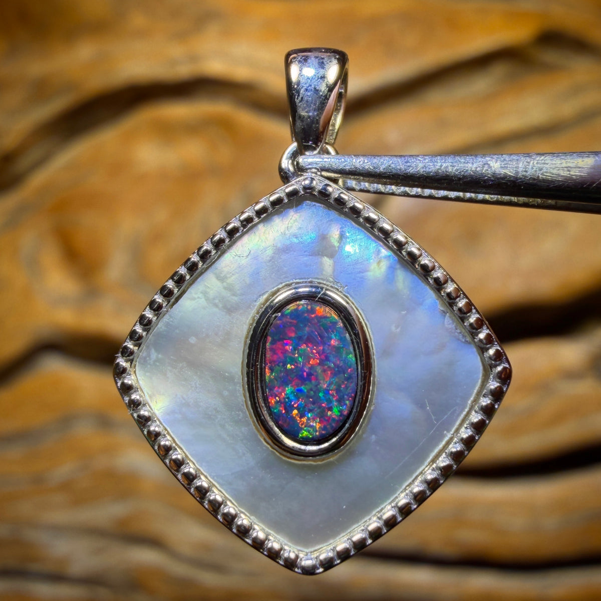Sterling Silver - Queensland Boulder Opal Doublet Pendant
