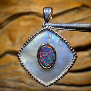 Sterling Silver - Queensland Boulder Opal Doublet Pendant