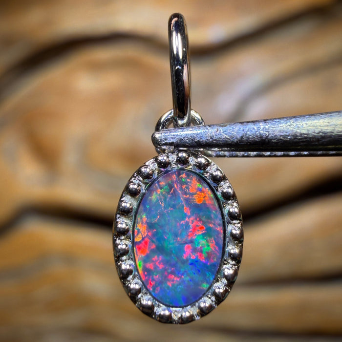 Sterling Silver - Queensland Boulder Opal Doublet Pendant