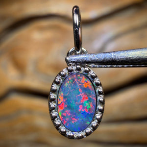 Sterling Silver - Queensland Boulder Opal Doublet Pendant