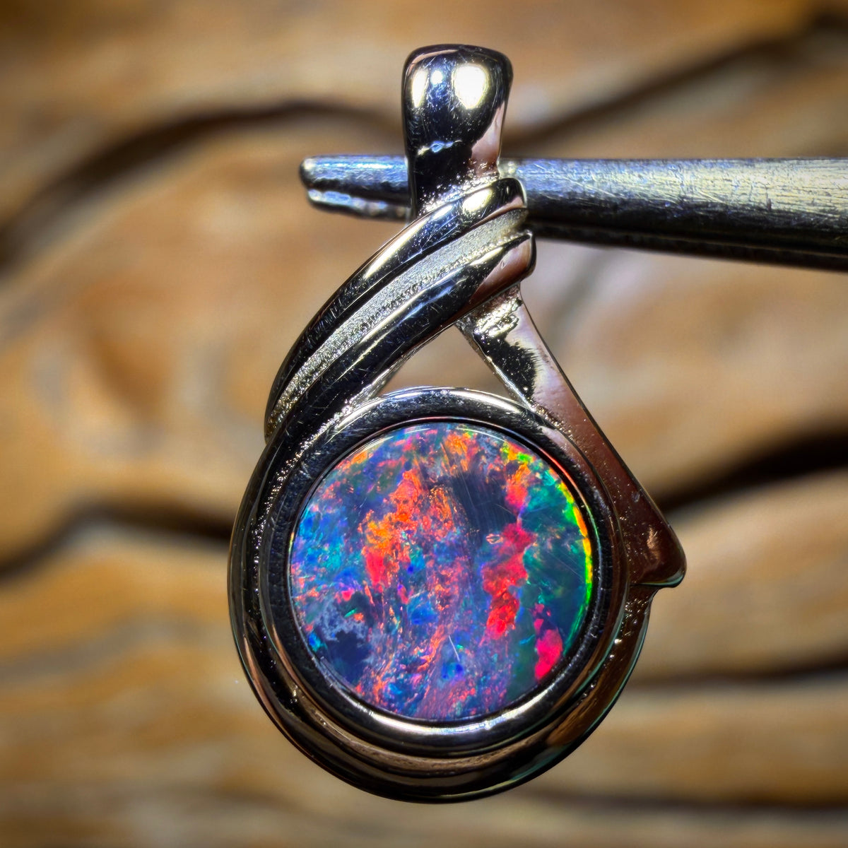 Sterling Silver - Queensland Boulder Opal Doublet Pendant