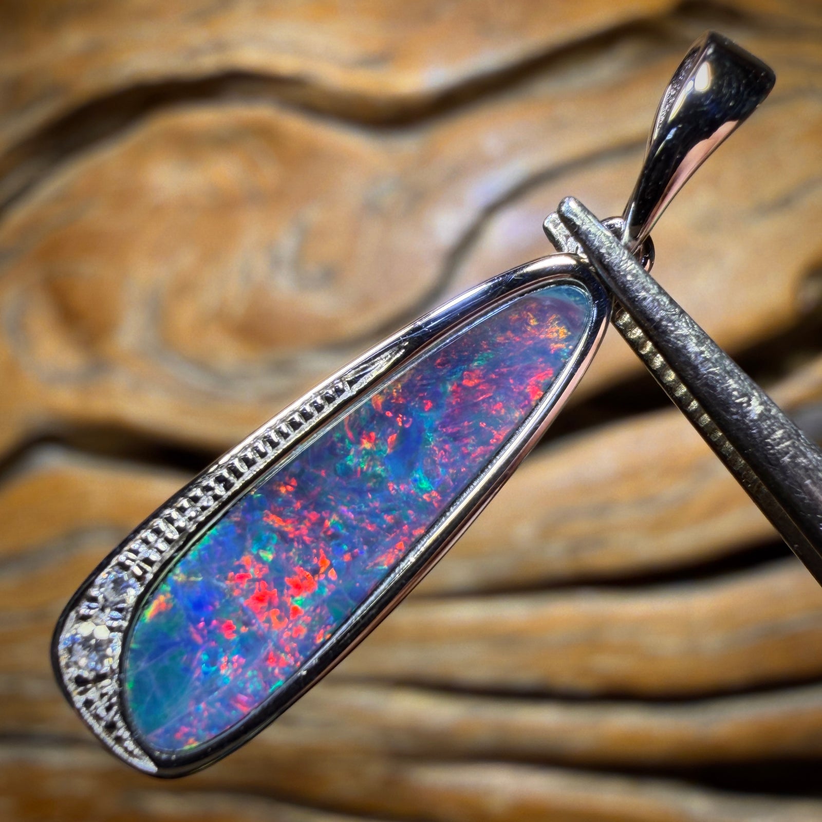Sterling Silver - Queensland Boulder Opal Doublet Pendant