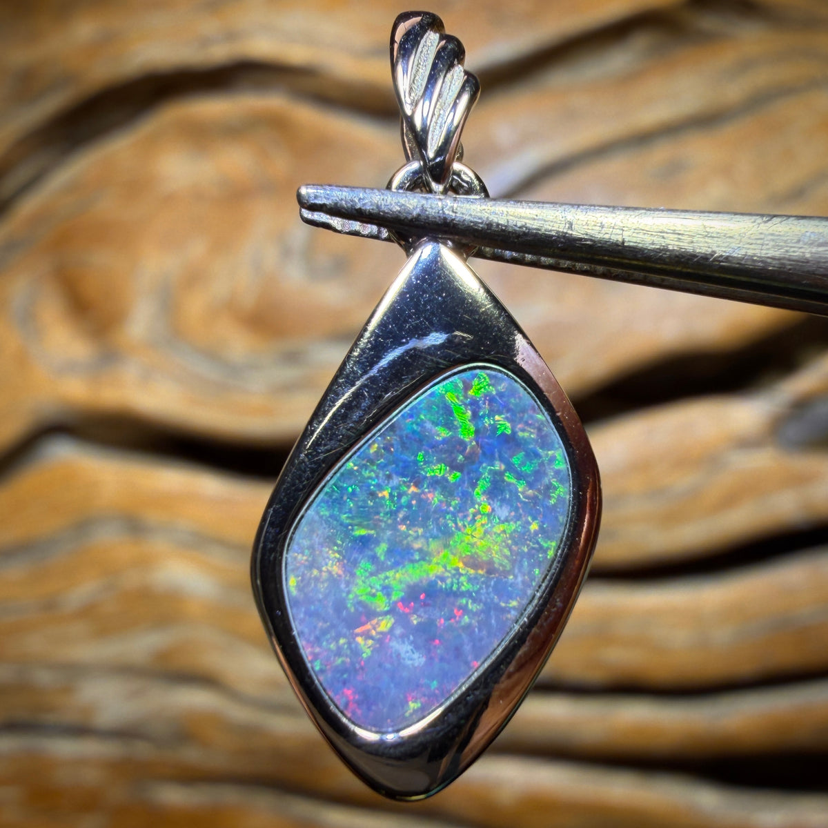 Sterling Silver - Queensland Boulder Opal Doublet Pendant