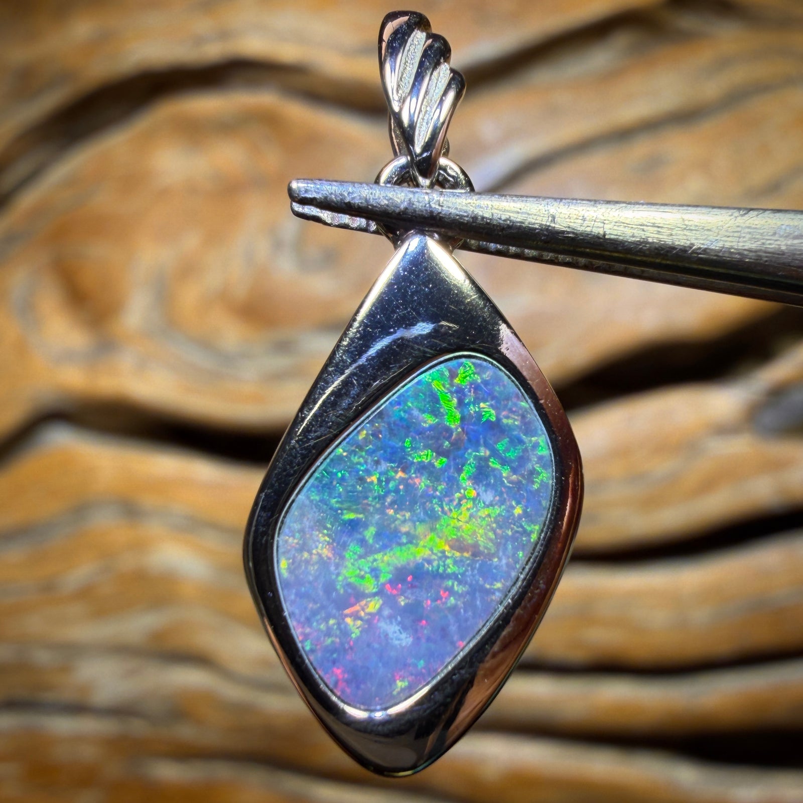 Sterling Silver - Queensland Boulder Opal Doublet Pendant