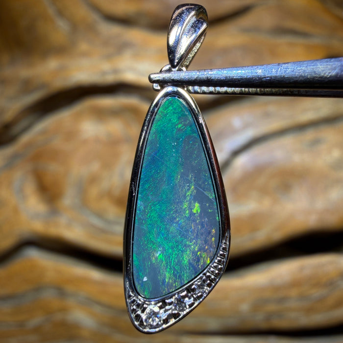 Sterling Silver - Queensland Boulder Opal Doublet Pendant