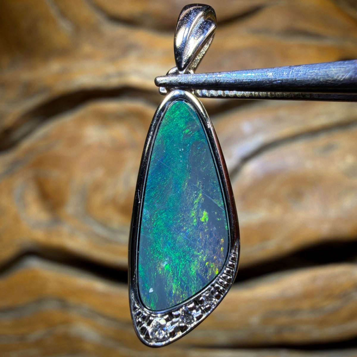 Sterling Silver - Queensland Boulder Opal Doublet Pendant