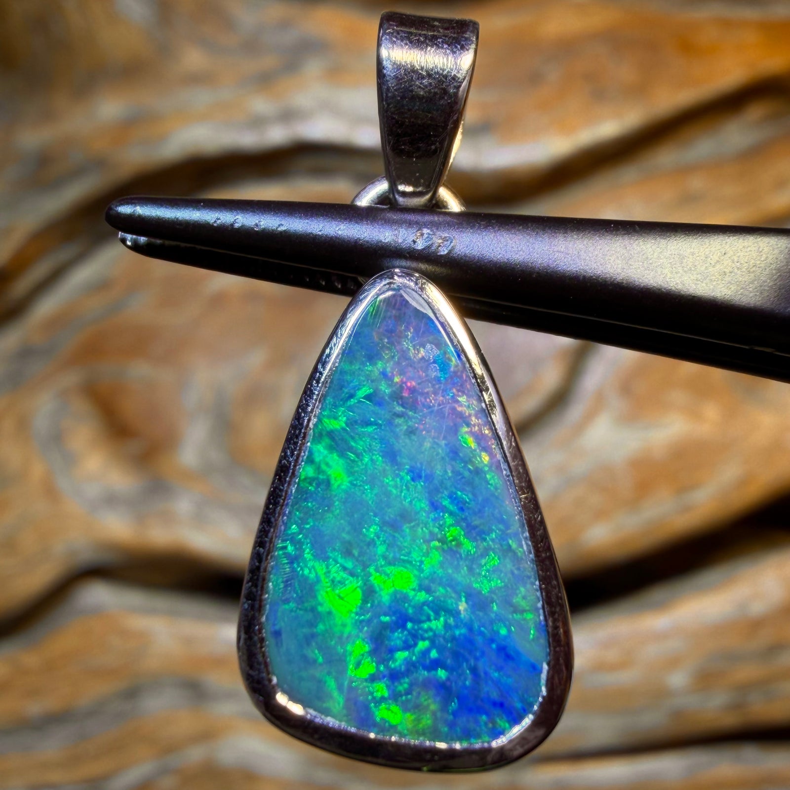 Sterling Silver - Queensland Boulder Opal Doublet Pendant