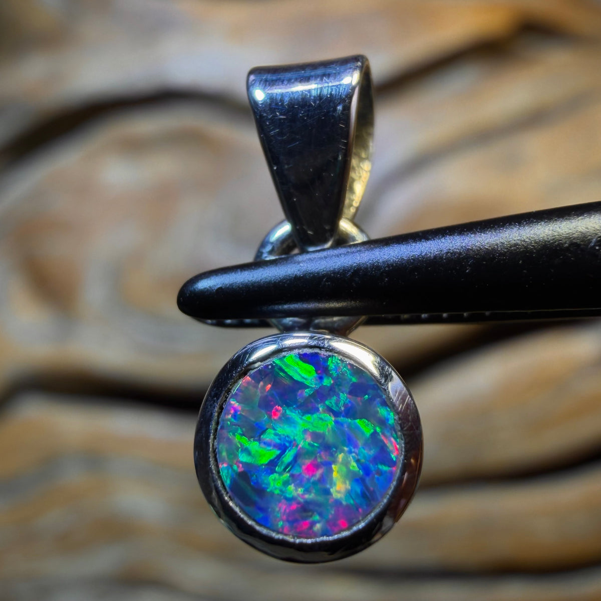 Sterling Silver - Queensland Boulder Opal Doublet Pendant
