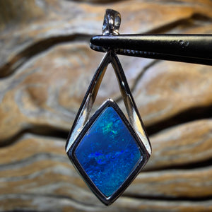 Sterling Silver - Queensland Boulder Opal Doublet Pendant