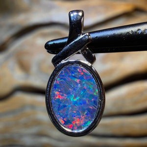 Sterling Silver - Queensland Boulder Opal Doublet Pendant